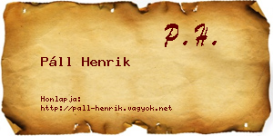 Páll Henrik névjegykártya